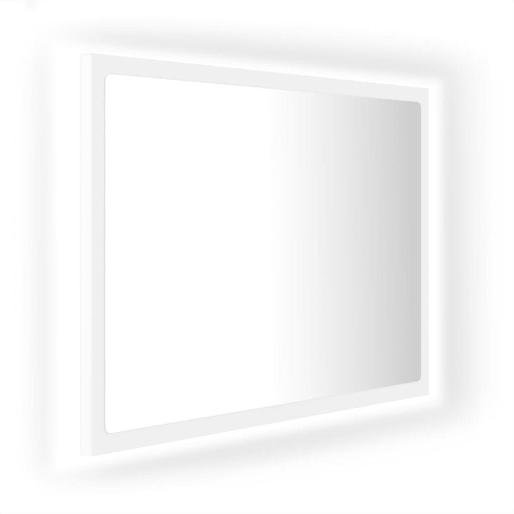 Vidaxl Kúpeľňové zrkadlo s LED, biele 60x8,5x37 cm, akryl
